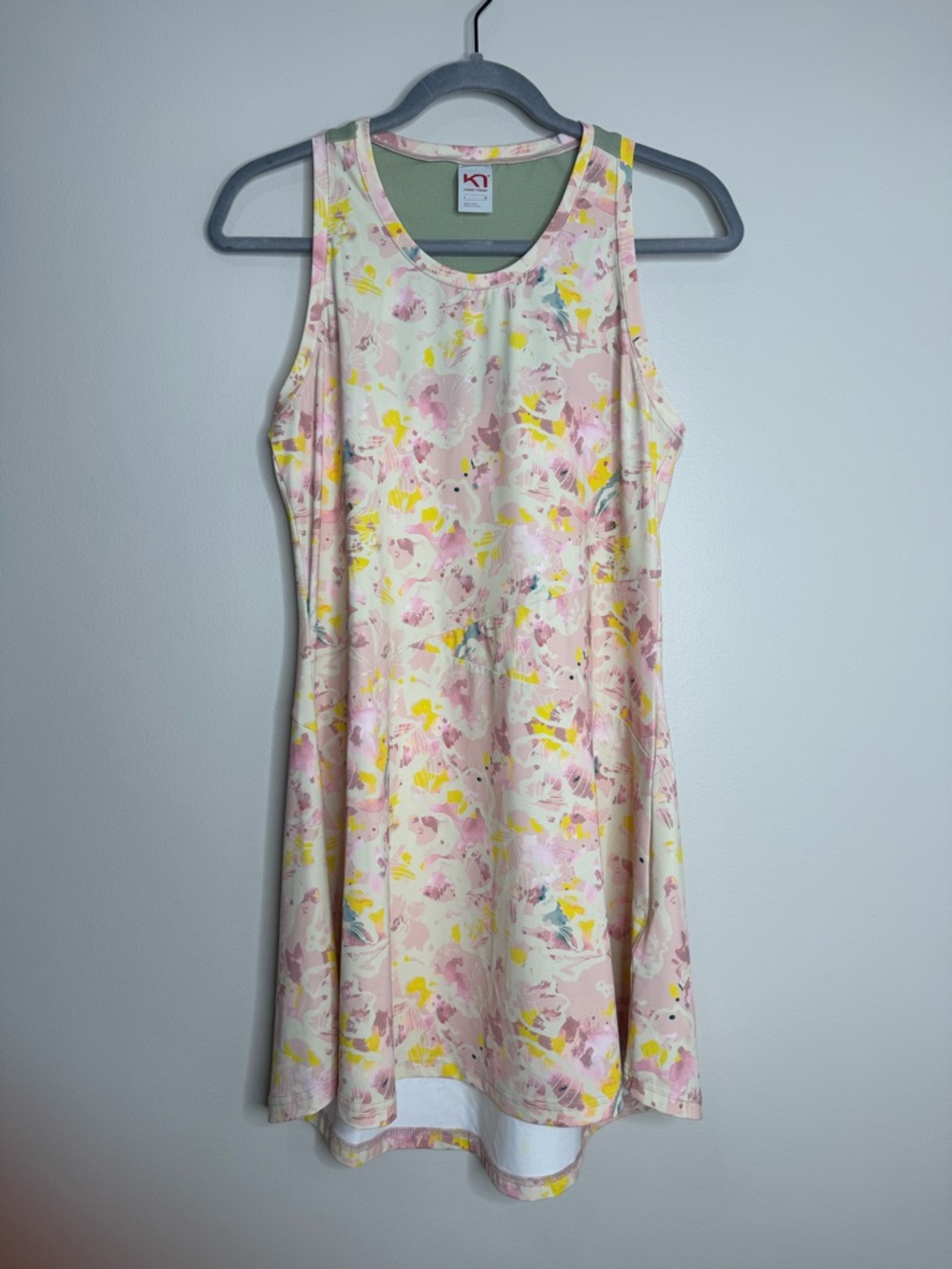 Kari Traa Pastel Patterned Sleeveless Athletic Dress Outdoor Tennis Large